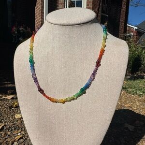 Natural Gemstone Beaded Necklace with 14kt solid gold clasp